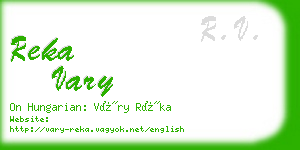 reka vary business card